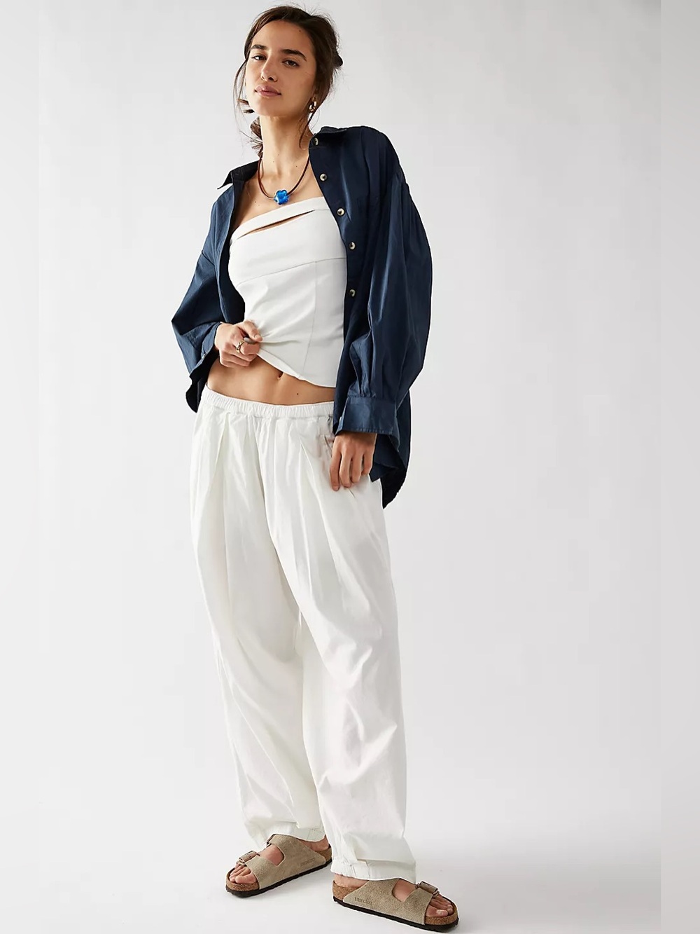 NWT FREE PEOPLE MOVEMENT TO THE SKY PARACHUTE PANT - NILLA CREAM | LARGE